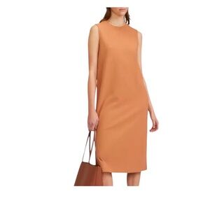 Everlane The Weekend Tank Midi Dress Tan Organic Cotton Size Small Minimalist